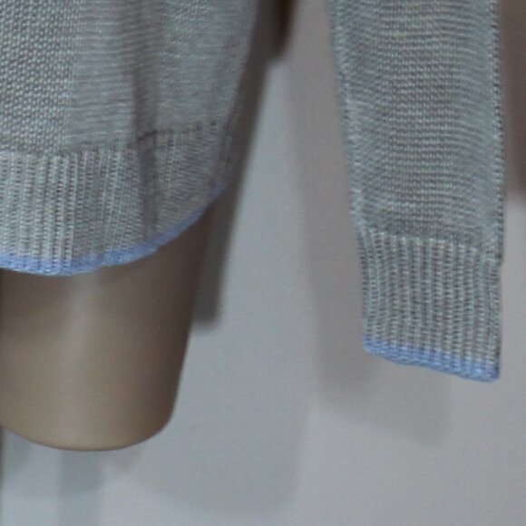 NWT Black 1826 Brown v neck 100% linen silver  gray cozy sweater men size XL - Picture 5 of 8